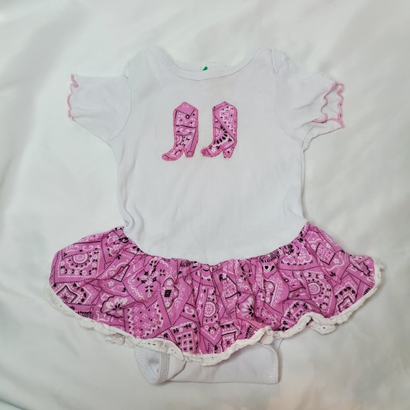 Other - PINK Bandana  Western Cowgirl One Pc Sz 18 M Baby Korral Cowgirl‎ Boots